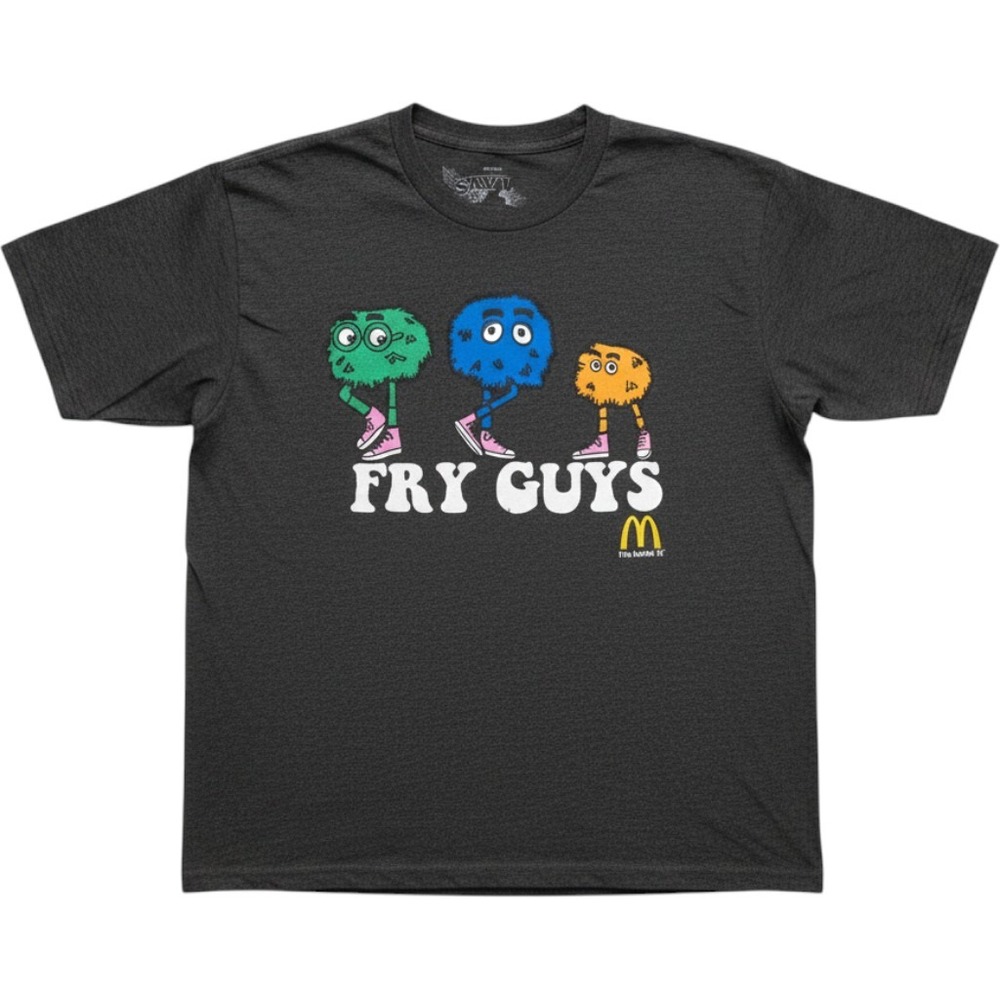 Retro McDonalds Fry Guys Graphic T-Shirt Savvy Mens Small Charcoal Gray